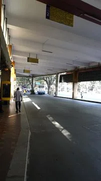 Interior view of Jayanagar 4th Block BMTC Bus Station Stock Photos