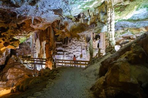 Interior view of Karaca cave located in Cebeli Village,Torul Town,Gumushane c Stock Photos