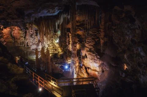 Interior view of Karaca cave located in Cebeli Village,Torul Town,Gumushane c Stock Photos