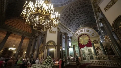 Interior view of Kazan Cathedral, Saint Petersburg Stock-Footage 84654995