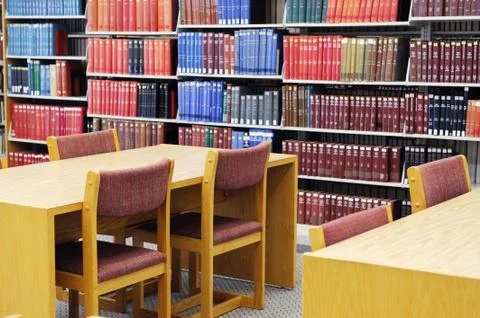 Interior view of library Stock Photos