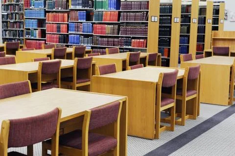 Interior view of library Stock Photos