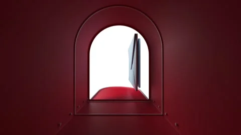 Interior view of a mailbox with letter envelopes inside. 3D rendering animation. Video stock 260278859