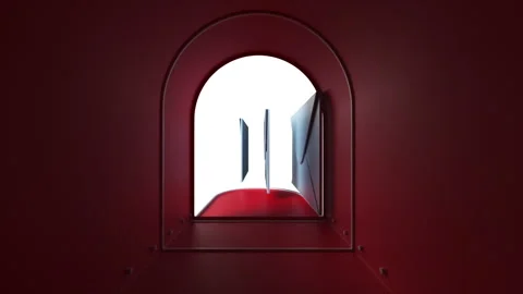 Interior view of a mailbox with letter envelopes inside. 3D rendering animation. Vídeo Stock 260278938