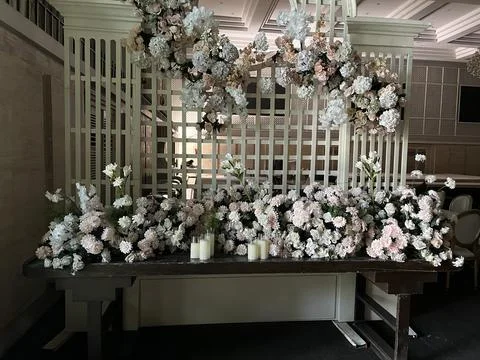 Interior view of marriage hall hosting for weddings. Stock Photos