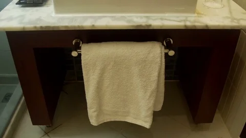 Interior view of a modern bathroom and washbasin Stock Footage 73971702