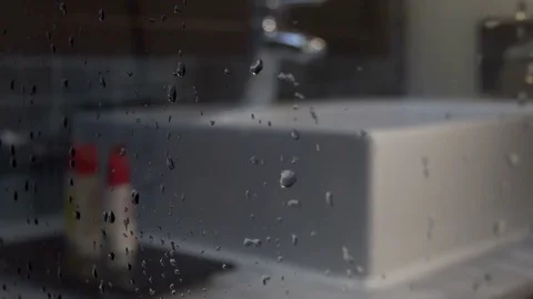 Interior view of a modern bathroom and washbasin Stock Footage 73974101