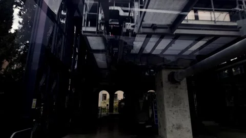 Interior view of modern cable car station in Tbilisi, Georgia showcasing Stock Footage 334614807