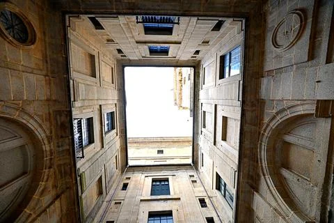 Interior view of the Monastery and Basilica of San Lorenzo in El Escorial Stock Photos