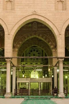 The interior view of mosque at cairo egypt Stock Photos