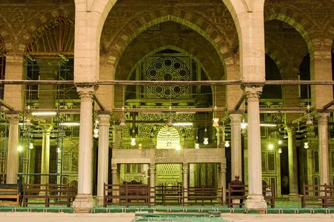 The interior view of mosque at cairo egypt Stock Photos