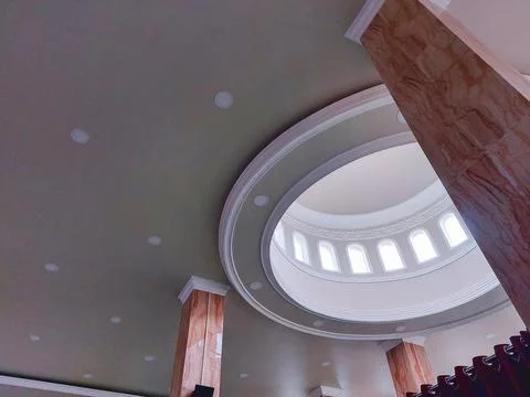 Interior view of mosque dome ceiling design Stock Photos