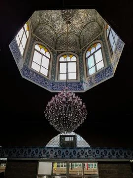 The interior view of a mosque in the south of Tehran Stock Photos