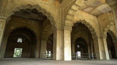 Interior view of the  Multifoil arches. Video stock 107670215