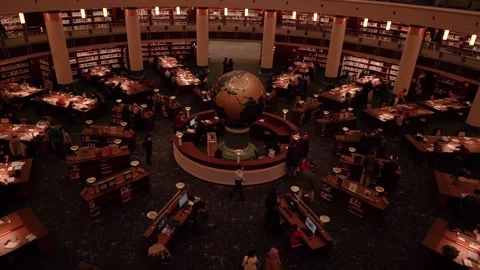 Interior view of Nation Library (Millet Kutuphanesi in Turkish). Stock Footage 142898400