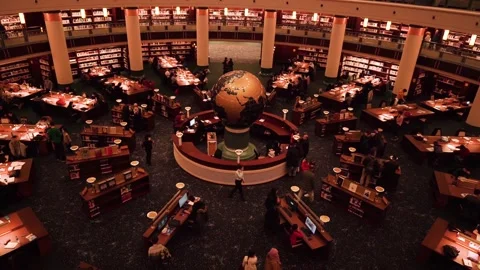 Interior view of Nation Library (Millet Kutuphanesi in Turkish). Stock-Footage 142898780