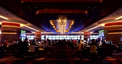Interior view of the new Circa Resort and Casino Stock Footage 142912628