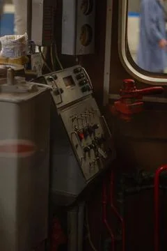 Interior view of an old train cabin  스톡 사진