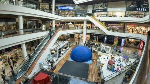 Interior view of One Tower Shopping Mall, Ankara, Turkey 库存照片