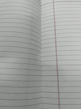 Interior view of an open notebook with lined pages, blank ruled stationery book Stock Photos