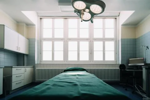 Interior view of operating room without any people or doctors Stock Photos