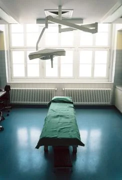 Interior view of operating room without any people or doctors Stock Photos