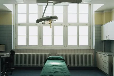 Interior view of operating room without any people or doctors Stock Photos