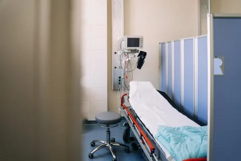 Interior view of operating room without any people or doctors Stock Photos