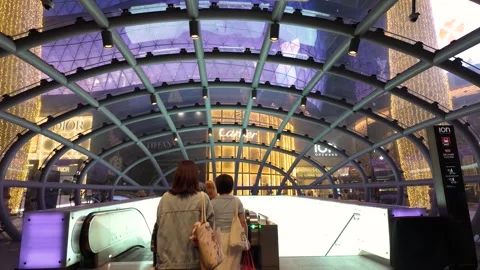Interior view of Orchard MRT station in Singapore Stock Footage 326208936