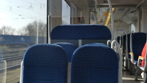 Interior view of passenger trains. Stock Footage 171432380