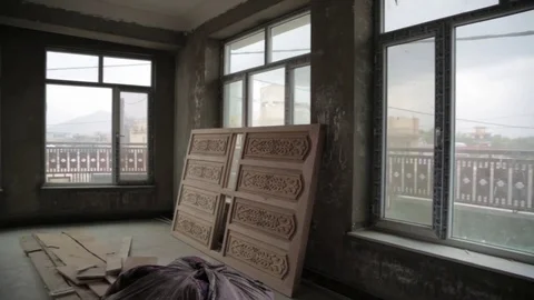 Interior view of property being constructed in Kabul, Afghanistan 動画素材 91969767