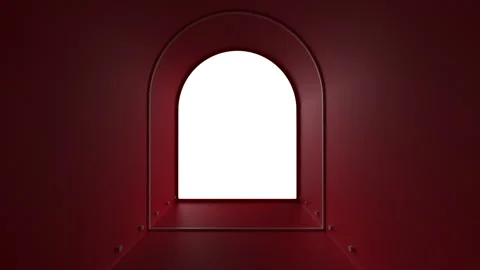 Interior view of a red mailbox box. 3D rendering animation. Vídeo Stock 260278939