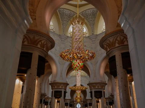 Interior view to Sheikh Zayed Mosque, Abu-Dhabi, UAE Fotos de archivo