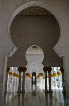 Interior view to Sheikh Zayed Mosque, Abu-Dhabi, UAE Stock Photos