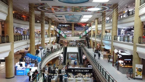 Interior view of shopping mall. Stock Footage 105401980