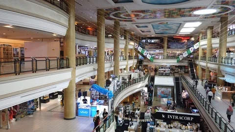 Interior view of shopping mall. Stock Footage 105402187