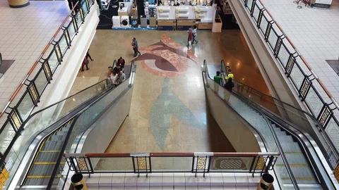 Interior view of shopping mall. Stock Footage 105402203