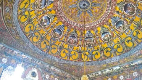 Interior view to Spotted Mosque Alaca Cami Kalkandelen Tetovo, North Macedoni Stock Photos