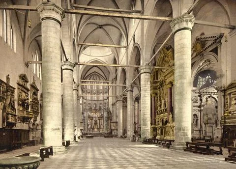 Interior view of St. John and St. Paul's, Venice, Italy, Historic, digitally Stock Illustration
