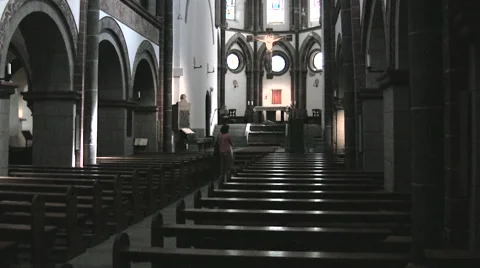 Interior view of St Severus Church in Boppard West Germany Video stock 51780951