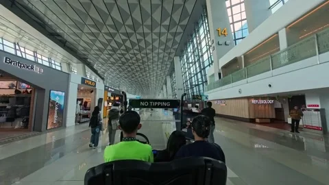 Interior view of Terminal 3 of Soekarno Hatta International Airport Jakarta Stock Footage 333721026