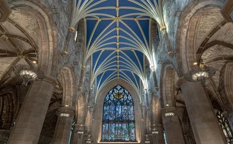 Interior view of The thistle chapel in St Giles' Cathedral or the High Kirk. Stock Photos