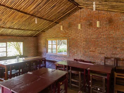 Interior view of a traditional restaurant Stock Photos