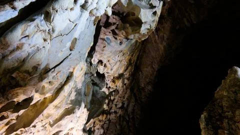 Interior view to Vrelo cave, Matka Canyon, North Macedonia Stock Photos