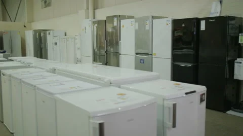Interior view of white goods and electronics appliance store showroom. No Stock Footage 67333720