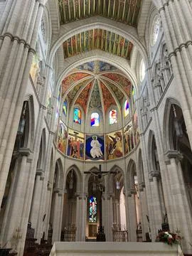 Interior views of a beautiful Cathedral interior with decorative roof design Photos