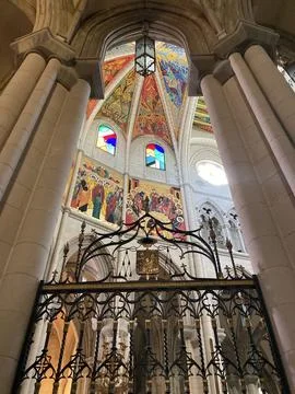 Interior views of a beautiful Cathedral interior with decorative roof design Photos
