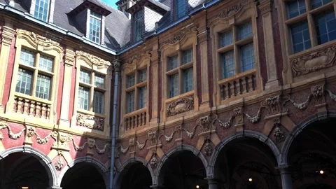 Interior views of Vieille Bourse building in Lille France Stockbeeldmateriaal 344587766