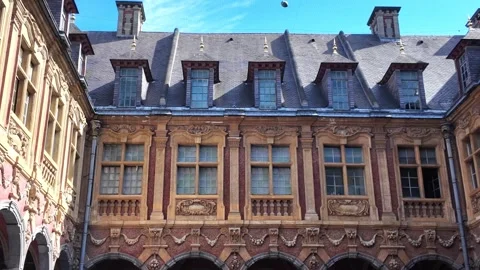 Interior views of Vieille Bourse building in Lille France Stockbeeldmateriaal 344587841