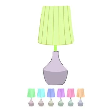 Interior vintage table lamp vector cartoon graphic Illustrazione stock